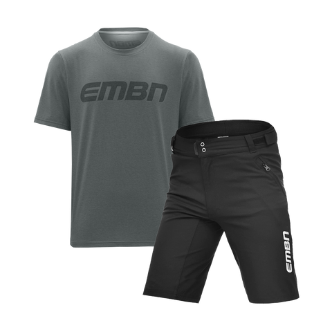 EMBN Short Sleeve Khaki Tech T-Shirt & Shorts Bundle