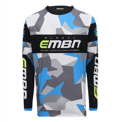 EMBN Camo Team Jersey Long Sleeve - Grey & Blue