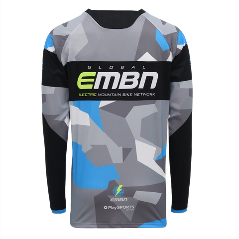 EMBN Camo Team Jersey Long Sleeve - Grey & Blue